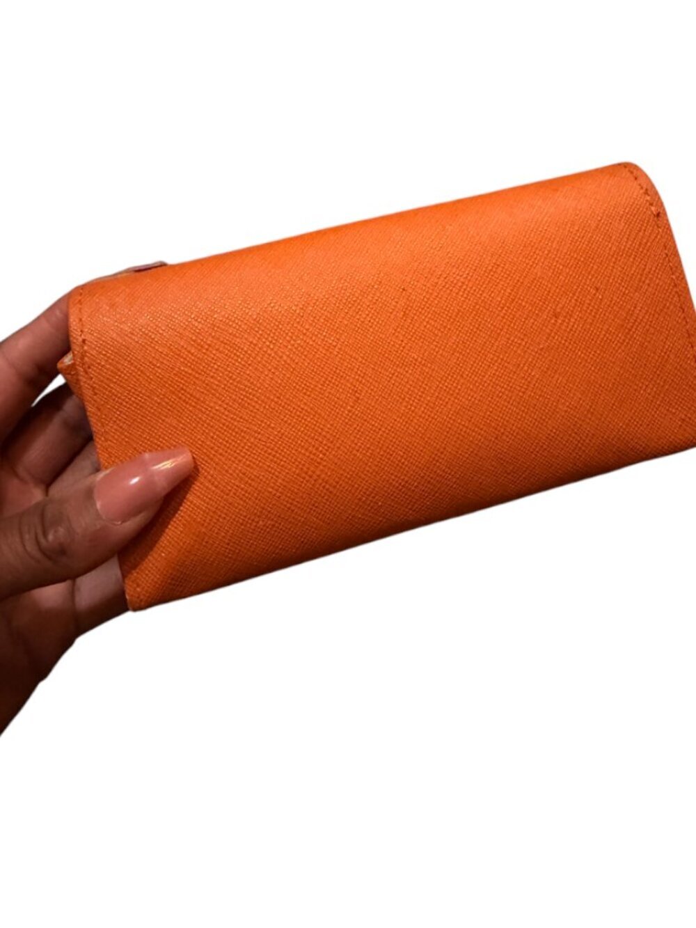 Tory Burch Authentic Eyewear | Orange Glasses case with Gold Emblem - Picture 2 of 3